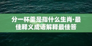 分一杯羹是指什么生肖·最佳释义成语解释最佳答