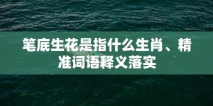 笔底生花是指什么生肖、精准词语释义落实