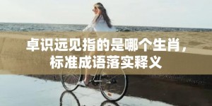 卓识远见指的是哪个生肖，标准成语落实释义