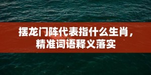 摆龙门阵代表指什么生肖，精准词语释义落实