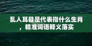 乱人耳目是代表指什么生肖，精准词语释义落实