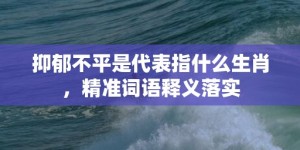 抑郁不平是代表指什么生肖，精准词语释义落实