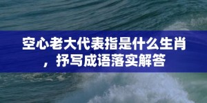 空心老大代表指是什么生肖，抒写成语落实解答