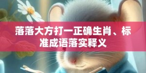 落落大方打一正确生肖、标准成语落实释义