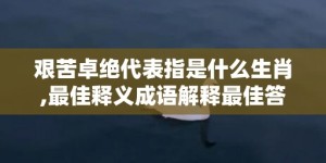 艰苦卓绝代表指是什么生肖,最佳释义成语解释最佳答