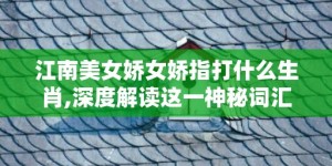 江南美女娇女娇指打什么生肖,深度解读这一神秘词汇