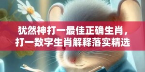 犹然神打一最佳正确生肖，打一数字生肖解释落实精选答案