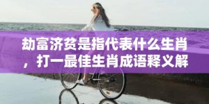 劫富济贫是指代表什么生肖，打一最佳生肖成语释义解释落实