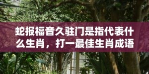 蛇报福音久驻门是指代表什么生肖，打一最佳生肖成语释义解释落实