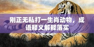 刚正无私打一生肖动物，成语释义解释落实