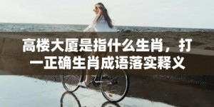 高楼大厦是指什么生肖，打一正确生肖成语落实释义