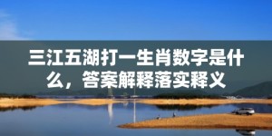 三江五湖打一生肖数字是什么，答案解释落实释义