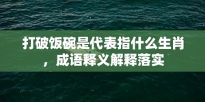 打破饭碗是代表指什么生肖，成语释义解释落实