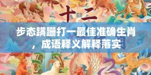 步态蹒跚打一最佳准确生肖，成语释义解释落实