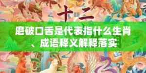 磨破口舌是代表指什么生肖、成语释义解释落实