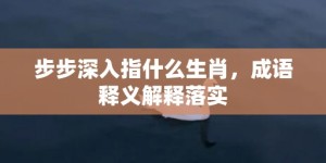 步步深入指什么生肖，成语释义解释落实