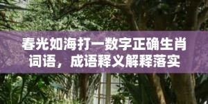 春光如海打一数字正确生肖词语，成语释义解释落实