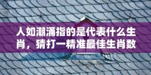 人如潮涌指的是代表什么生肖，猜打一精准最佳生肖数字分析落实解答