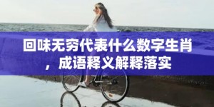 回味无穷代表什么数字生肖，成语释义解释落实