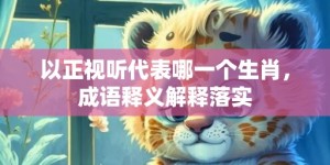 以正视听代表哪一个生肖，成语释义解释落实