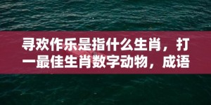 寻欢作乐是指什么生肖，打一最佳生肖数字动物，成语释义解释落实