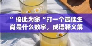 ”倚此为命“打一个最佳生肖是什么数字，成语释义解释落实