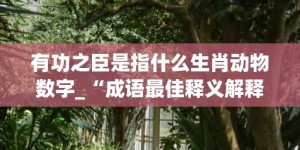 有功之臣是指什么生肖动物数字_“成语最佳释义解释答案”