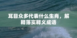 耳目众多代表什么生肖，解释落实释义成语