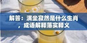 解答：满坐寂然是什么生肖，成语解释落实释义