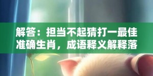 解答：担当不起猜打一最佳准确生肖，成语释义解释落实