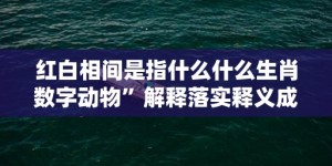 红白相间是指什么什么生肖数字动物”解释落实释义成语“