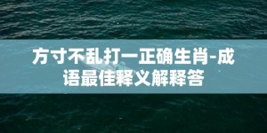 方寸不乱打一正确生肖-成语最佳释义解释答