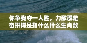 你争我夺一人胜，力敌群雄奋拼搏是指什么什么生肖数字动物”解释落实释义成语“