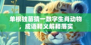 单根独苗猜一数字生肖动物，成语释义解释落实