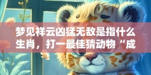 梦见祥云凶猛无敌是指什么生肖，打一最佳猜动物“成语最佳释义解释答”