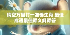 晴空万里打一准确生肖 最佳成语最佳释义解释答