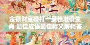 金银财宝猜打一最佳准确生肖 最佳成语最佳释义解释答