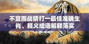 不宣而战猜打一最佳准确生肖、释义成语解释落实