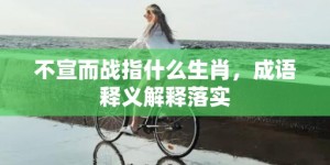 不宣而战指什么生肖，成语释义解释落实