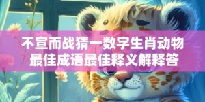 不宣而战猜一数字生肖动物 最佳成语最佳释义解释答