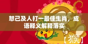 恕己及人打一最佳生肖，成语释义解释落实