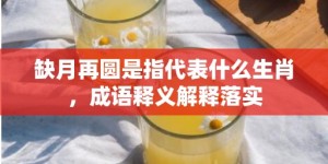 缺月再圆是指代表什么生肖，成语释义解释落实