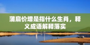 蒲扇价增是指什么生肖，释义成语解释落实