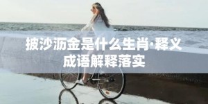 披沙沥金是什么生肖·释义成语解释落实