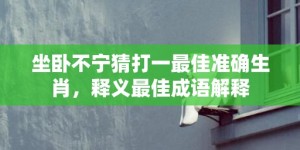 坐卧不宁猜打一最佳准确生肖，释义最佳成语解释