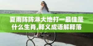 夏雨阵阵淋大地打一最佳是什么生肖,释义成语解释落实