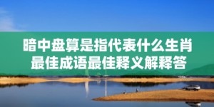 暗中盘算是指代表什么生肖 最佳成语最佳释义解释答