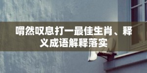 喟然叹息打一最佳生肖、释义成语解释落实