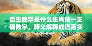 后生晚学是什么生肖猜一正确数字，释义解释成语落实