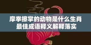 摩拳擦掌的动物是什么生肖 最佳成语释义解释落实